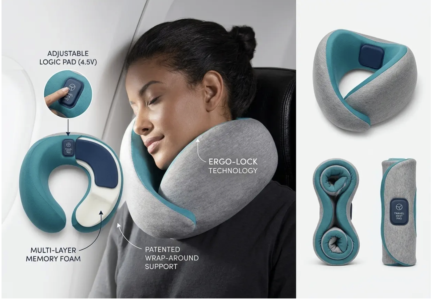 Snug Travel Pillow ergonomic neck pillow